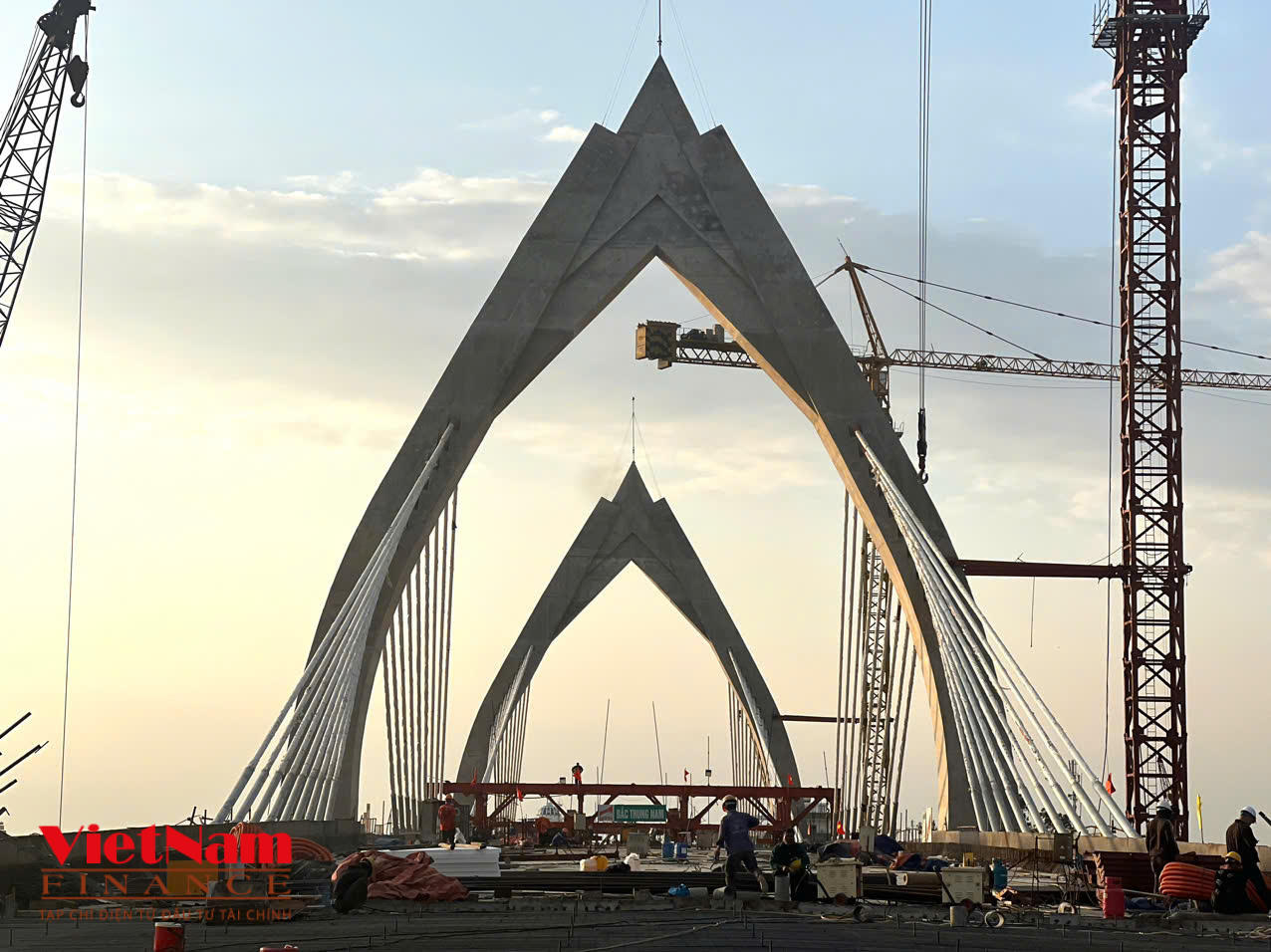 Hình dáng cầu dây văng 1.200 tỷ bắc qua sông Đào - Nam Định