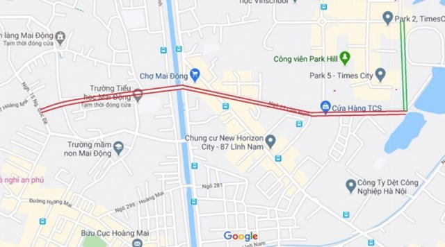 Vị trí ba đường sẽ mở theo qui hoạch ở phường Mai Động