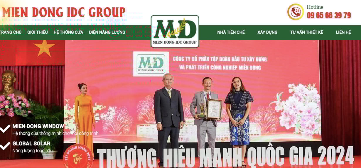 Công ty cổ phần Tập đoàn đầu tư Xây dựng và phát triển Công nghiệp Miền Đông được vinh danh thương hiệu mạnh quốc gia 2024. &nbsp;