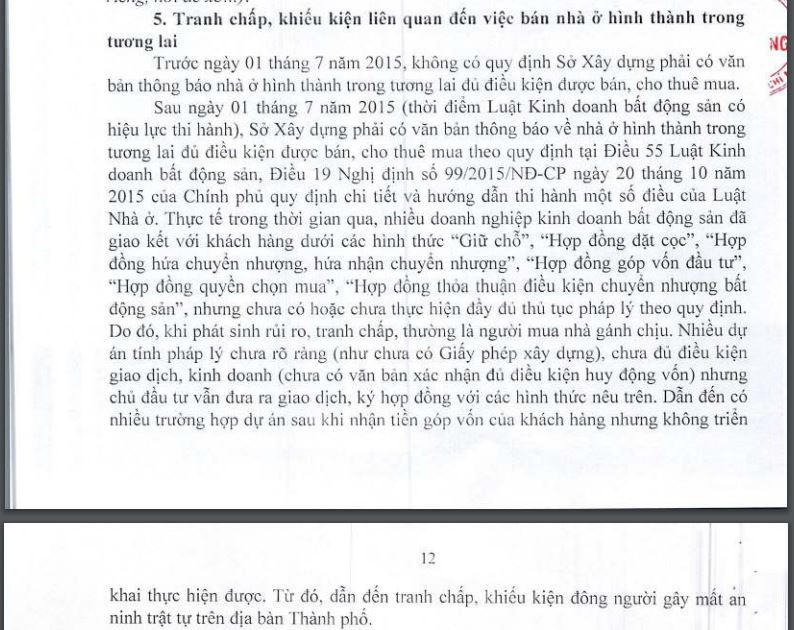 Loạt dự án rao bán trái phép, Sở Xây dựng TP HCM kiến nghị thanh tra điều kiện huy động vốn