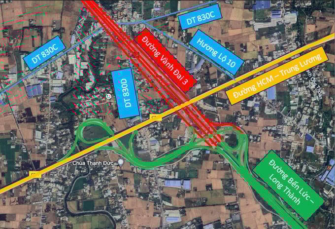 Vị trí nút giao kết nối 3 trục giao thông quan trọng. Ảnh: Internet