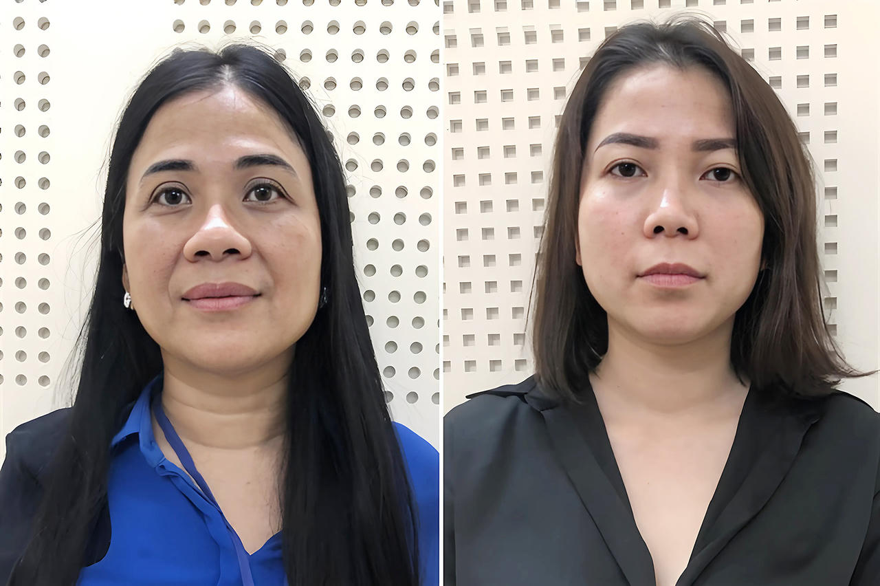 Bị can Mai Thị Hồng Hạnh (trái) và Nguyễn Thị Như Phương (phải).&nbsp; &nbsp;