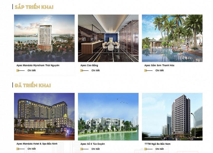 Một số dự án được APEC giới thiệu trên trang chủ của mình. &nbsp;