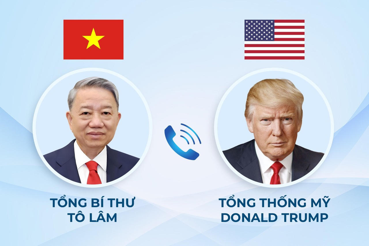 Vào 20h00 ngày 2/7/2025 (giờ Việt Nam), Tổng Bí thư Tô Lâm đã có cuộc điện đàm với Tổng thống Mỹ Donald Trump.