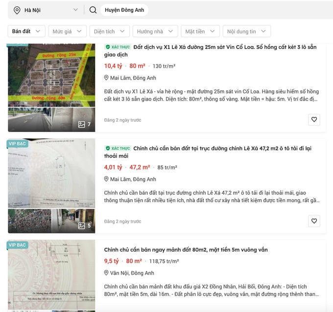 Thông tin giao bán đất nền tại Batdongsan.com &nbsp;