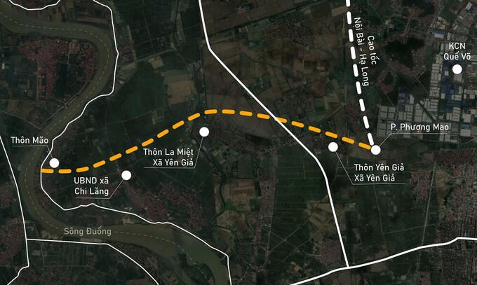 Tuyến đường "huyết mạch" trong Dự án Vành đai 4 - vùng Thủ đô sẽ đi qua 3 địa phương của TX. Quế Võ gồm 2 xã Yên Giả, Chi Lăng và phường Phượng Mao. Ảnh: Internet