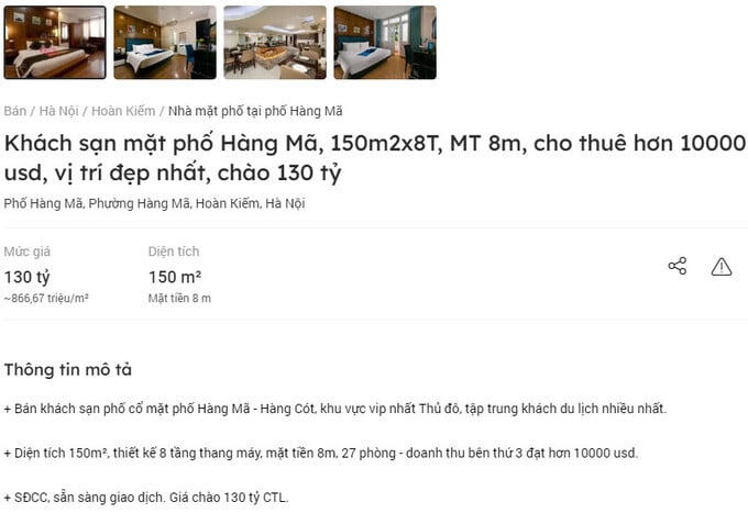 Mặc thị trường ảm đạm, một khu vực Hà Nội giá vẫn có giá trên trời hơn 1 tỷ đồng/m2