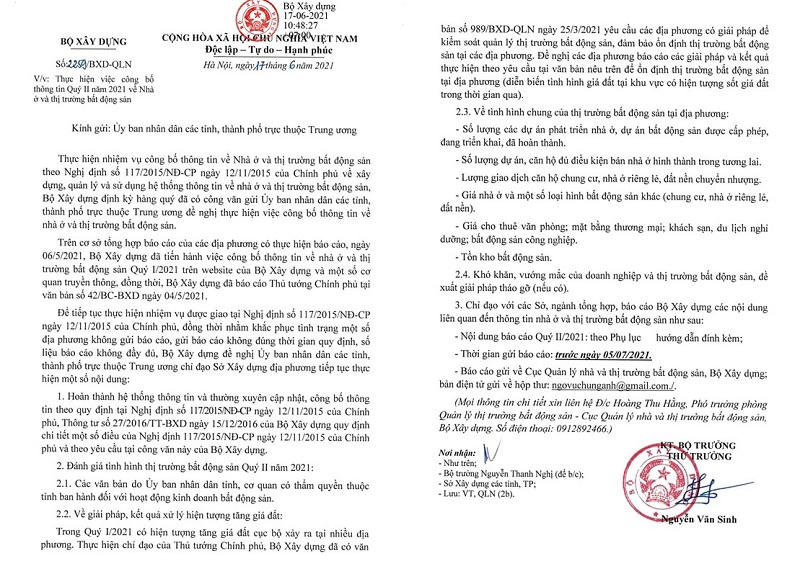 Công văn số 2259/BXD-QLN (Nguồn: Bộ Xây dựng) &nbsp;