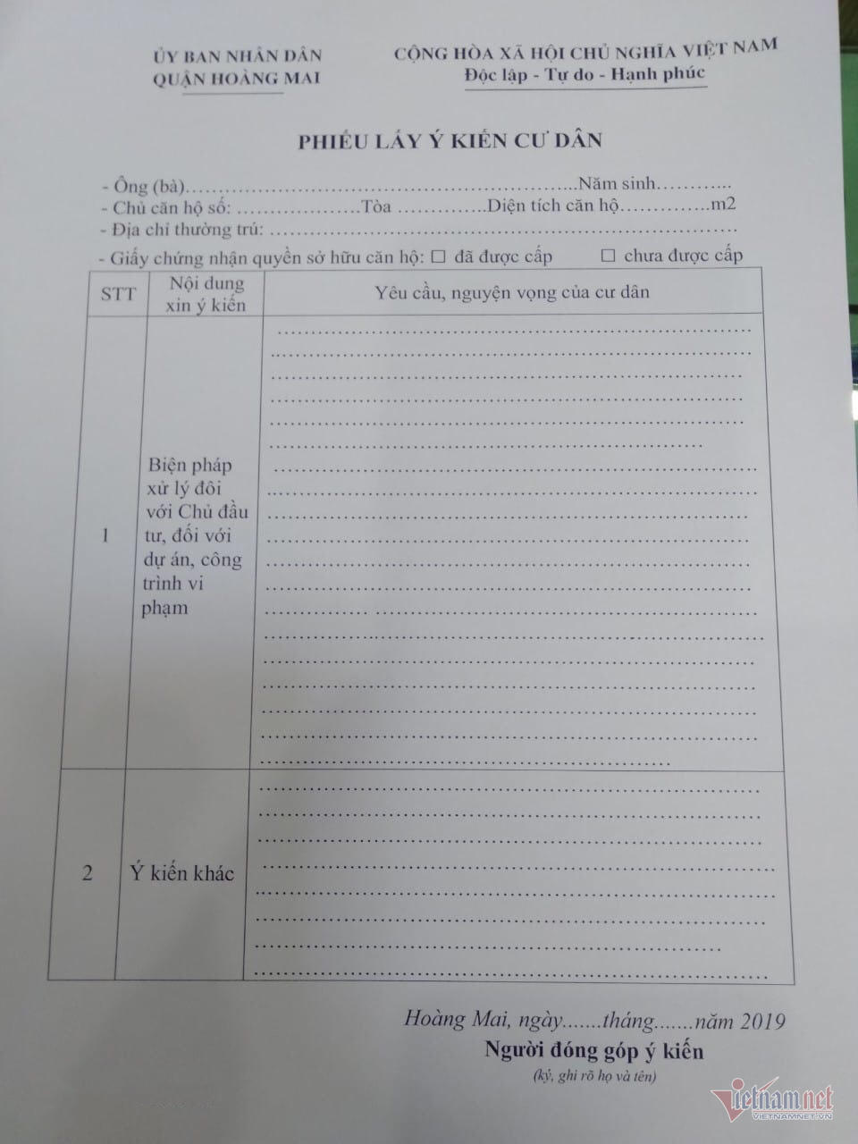 Lấy ý kiến hàng vạn dân chung cư Mường Thanh về sai phạm ở Linh Đàm