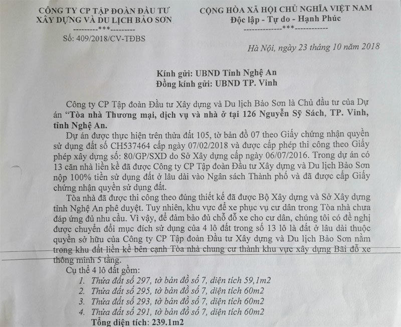 Chủ đầu tư đang xin giấy phép xây dựng nhà để xe 5 tầng.