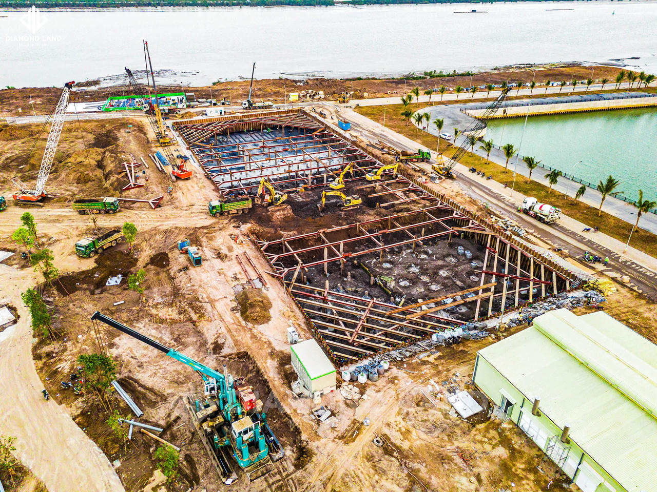 Các hạng mục thi công đang dần thành hình.