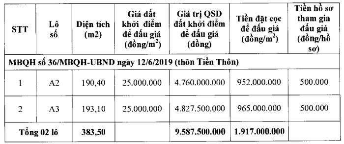 10 lô đất tại xã Hoằng Lộc và 2 lô đất tại xã Hoằng Tiến sắp được đấu giá. &nbsp;
