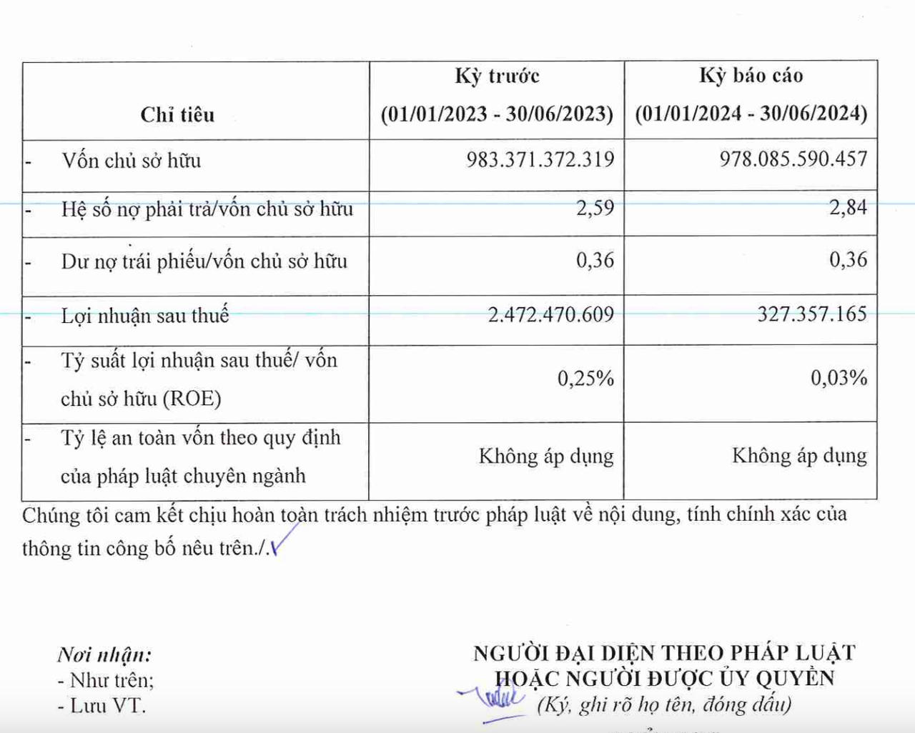 Tình hình tài chính của Đầu tư DHA trong nửa đầu năm 2024. &nbsp;