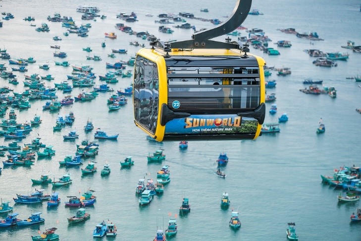 Cáp treo Hon Thom – Tuyến cáp treo 3 dây vượt biển dài nhất thế giới. &nbsp;