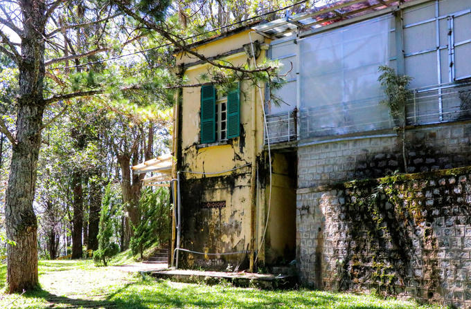 Toàn bộ tường bên ngoài đều bị phủ kín bởi nhiều lớp rong rêu.&nbsp;
