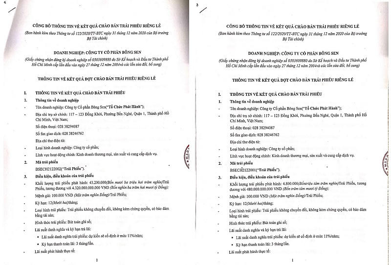 Bông Sen Corp thu về 4.800 tỷ từ việc liên tiếp phát hành 48 triệu trái phiếu trong phiên giao dịch ngày 24/8/2021. &nbsp;