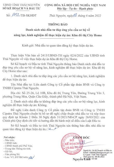 Lộ diện doanh nghiệp đầu tư vào khu đô thị hơn 1.200 tỷ ở Thái Nguyên 