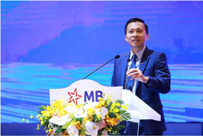 Ông Phạm Như Ánh, Tổng giám đốc MB phát biểu về chương trình hoạt động trọng tâm năm 2025.