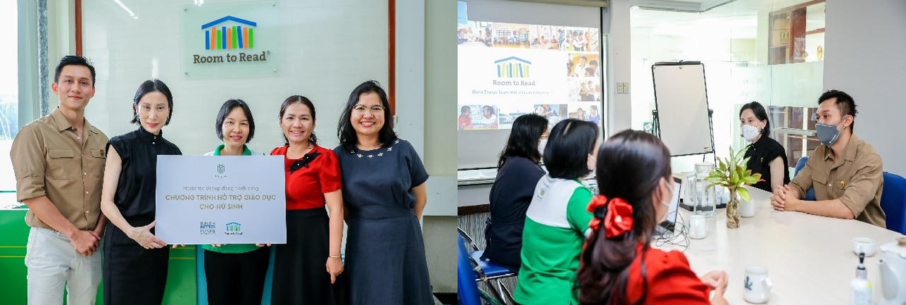 Đại diện Masterise Group và Room to Read trao đổi về việc đồng hành cùng Hỗ trợ giáo dục cho nữ sinh. &nbsp;