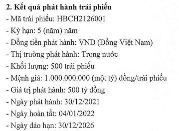 Nợ đã ở mức cao, Hòa Bình (HBC) vẫn huy động thêm 1.000 tỷ đồng trái phiếu