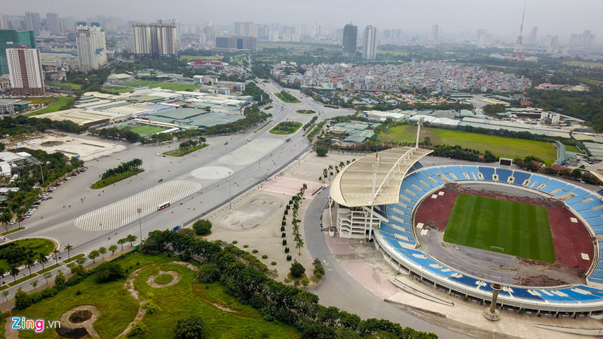 Toàn cảnh đường đua F1 tương lai tại Hà Nội từ trên cao 