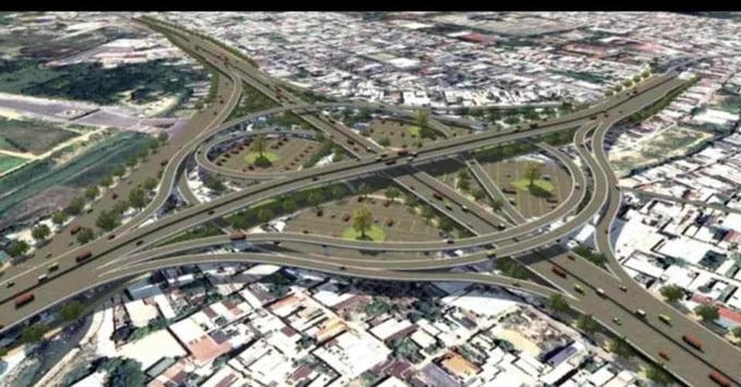 Phối cảnh nút giao Cổng 11. Ảnh: Đơn vị tư vấn &nbsp;