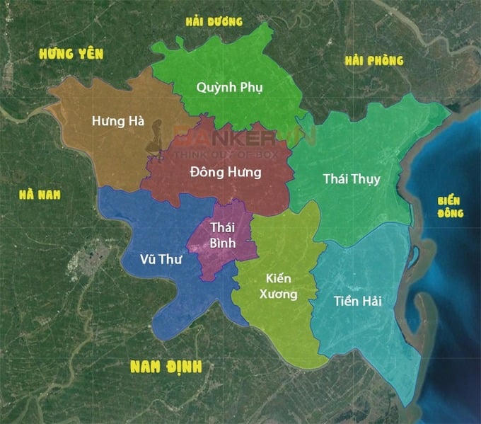 Bản đồ hành chính tỉnh Thái Bình. Ảnh: Internet &nbsp;