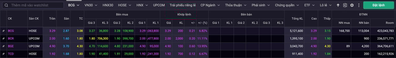 Loạt cổ phiếu trong hệ sinh thái Bamboo Capital đồng loạt tăng trần