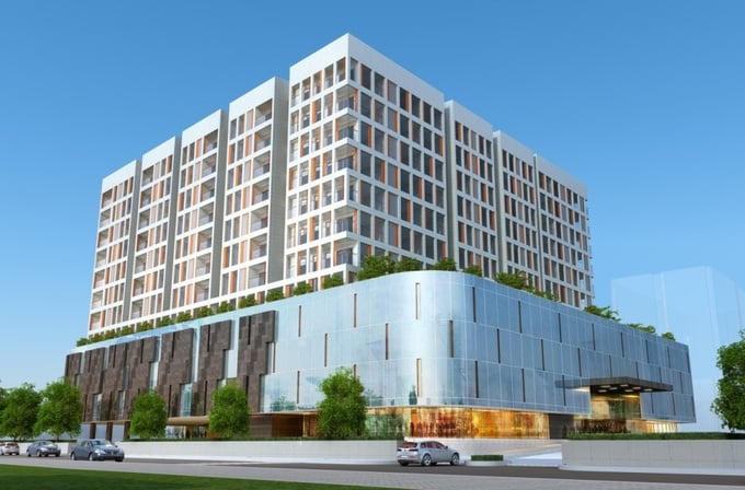 Bối cảnh công trình đa chức năng Postef ở số 61 Trần Phú