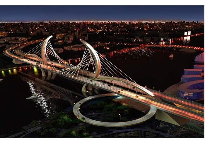 Phối cảnh cầu Tứ Liên