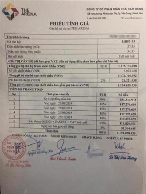 Khách hàng lại lo rủi ro pháp lý The Arena Cam Ranh