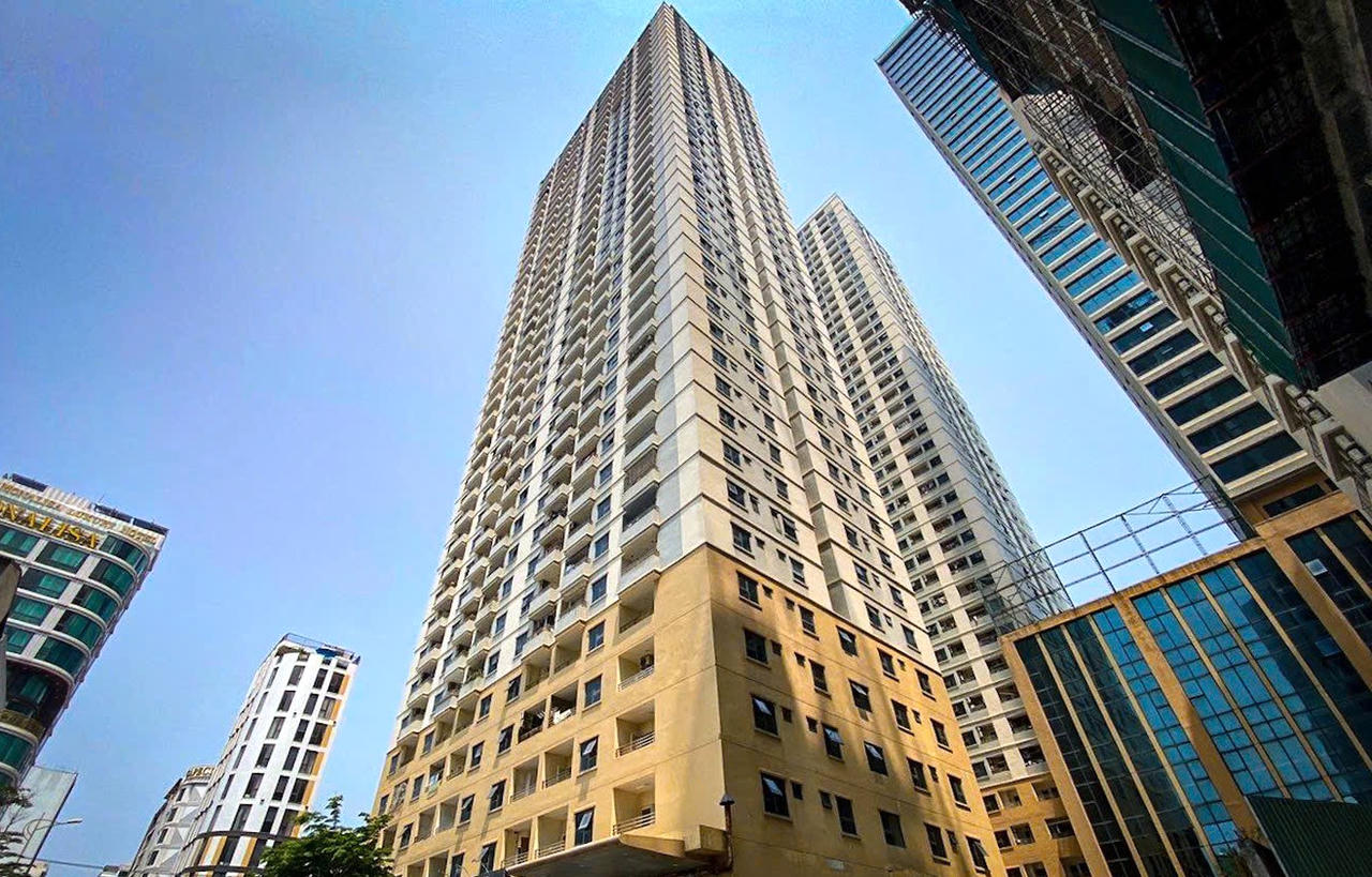 Chung cư Mường Thanh chưa tháo dỡ xong phần vi phạm.