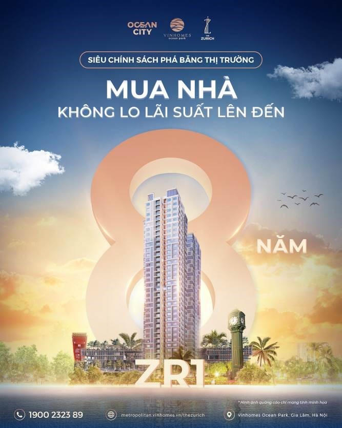 “Mua nhà không lo lãi suất lên đến 8 năm” là siêu chính sách giúp khách hàng dễ dàng sở hữu căn hộ cao cấp ZR1 và góp phần phá băng thị trường BĐS sau hơn 1 năm trầm lắng. &nbsp;