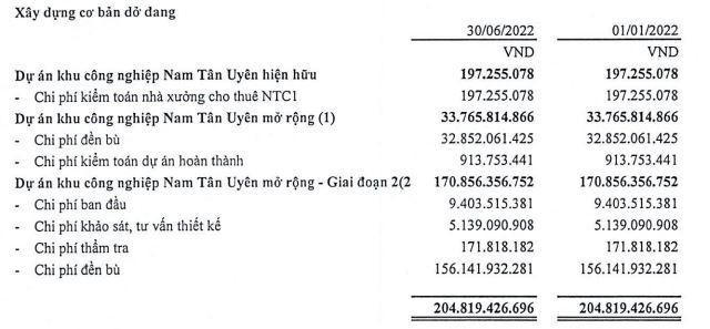 Tài sản dở dang dài hạn của NTC tới 30/6/2022