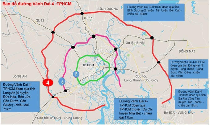 Vành đai 4 TP. HCM là con đường quan trọng kết nối các tỉnh Đông Nam Bộ. Ảnh internet