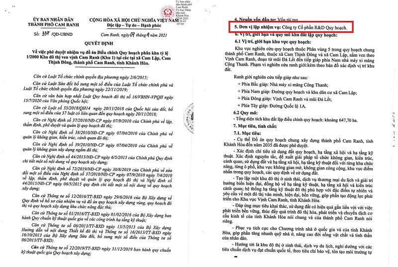 Quyết định số 337/QĐ-UBND. Nguồn: UBND TP Cam Ranh &nbsp;