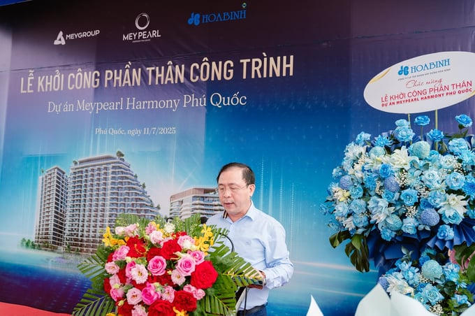 Ông Trần Trọng Nghĩa đại diện đơn vị phát triển dự án phát biểu