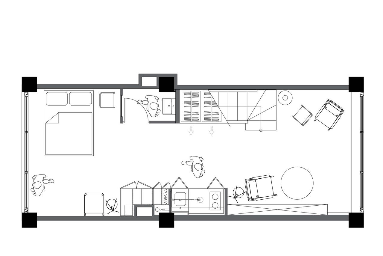 Bên trong ngôi nhà 33 m2 rộng rãi, đầy đủ tiện nghi 