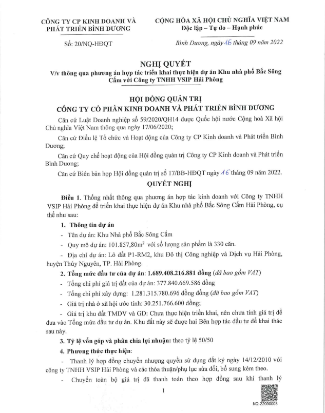 Nguồn: Becamex TDC