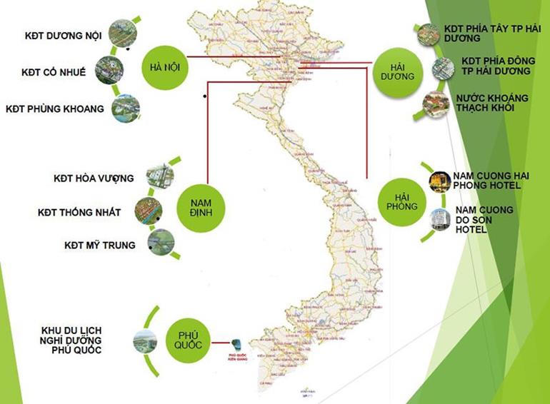 Các dự án mà Tập đoàn Nam Cường đã và đang triển khai.
