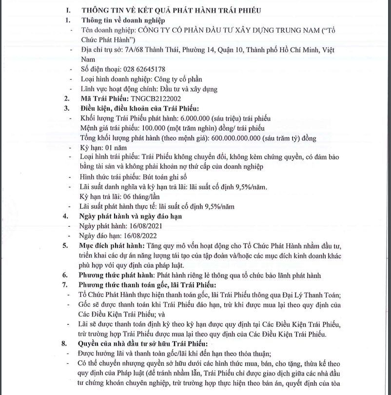 Trung Nam Group vay thêm 530 tỷ đồng trái phiếu khi đến hạn trả nợ trái phiếu 600 tỷ đồng