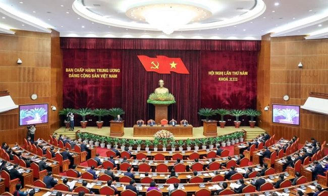 Hội nghị lần thứ năm Ban Chấp hành Trung ương Đảng khóa XIII (Nguồn ảnh: Quochoi.vn) &nbsp;