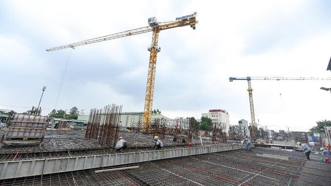 Dự án hoàn thành 100% phần móng, sàn hầm và đang thi công tầng 1