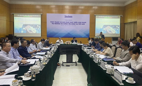 Tọa đàm “Thực trạng và giải pháp phát triển lành mạnh thị trường tài chính tiêu dùng tại Việt Nam”. Ảnh: Hà Anh. &nbsp;