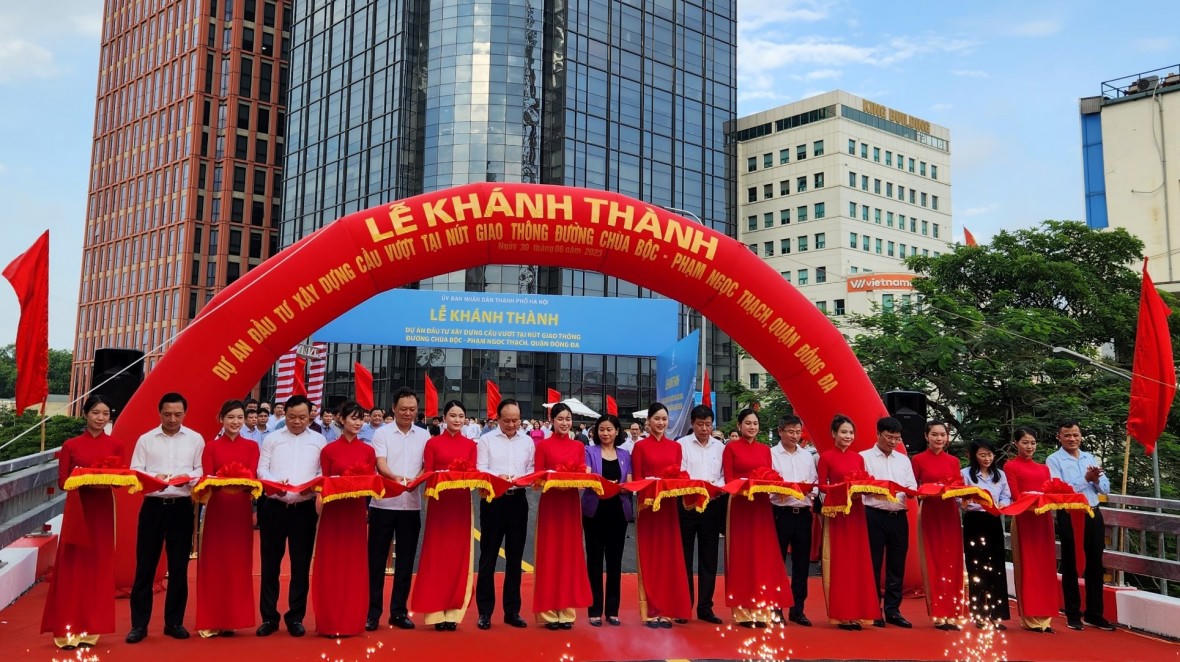 Hà Nội: Khánh thành cầu vượt tại nút giao thông Chùa Bộc - Phạm Ngọc Thạch