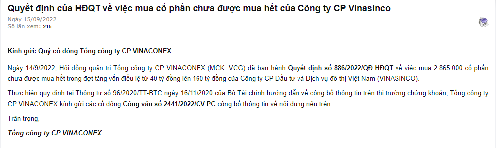 Nguồn: Vinaconex