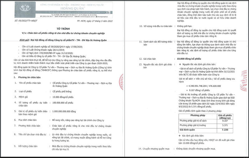 Địa ốc Hoàng Quân muốn huy động 1.000 tỷ đồng để mua lại dự án nhà ở xã hội Golden City có khả thi?