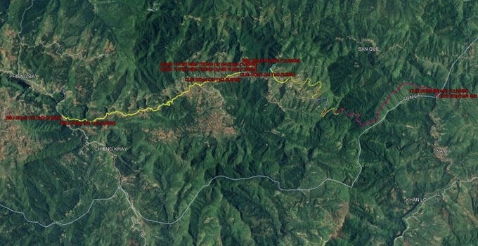 Vị trí tuyến ĐT.107C nhìn trên bản đồ. (Ảnh chụp từ báo cáo dự án).