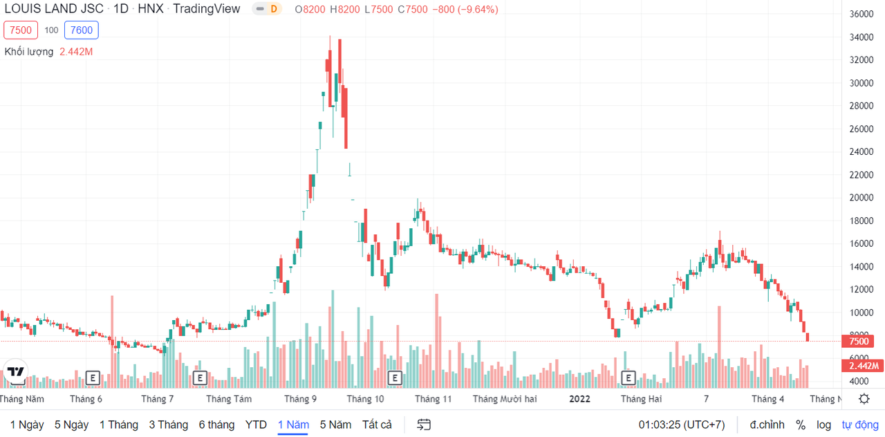 Diễn biến giá cổ phiếu BII một năm qua. (Nguồn: TradingView)