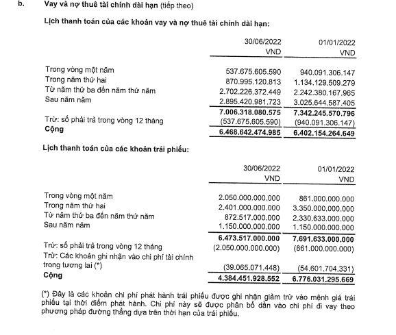 Chi tiết nợ vay tại CII (nguồn: BCTC hợp nhất quý 2/2022)